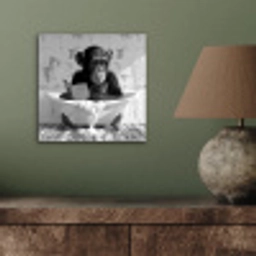 Vintage - Aap - Badkuip - Schuim - Dier aluminium wit klein -sfeer2