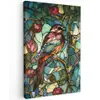 Vogel - Tak - Rozen - Mozaïek canvas 2cm klein -z3d