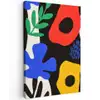Bloemen - Bladeren - Abstract - Zwart canvas 2cm klein -z3d