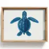 Schildpad - Blauw - Schild Dienblad Rechthoek middel -z3d_shopping