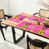 Konijn - Felroze - Sjaal - Abstract Placemat vinyl groot -zzsfeer4_Kitchenyeah-website