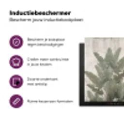 Bananenbladeren - Beton - Groen Inductie beschermer vinyl 3mm klein -zzzzzzz-cc-usp
