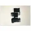 Rechthoeken - Penseelstreken - Abstract - Zwart poster papier klein -3d