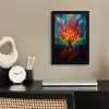 Sierglas - Boom - Rood - Vlakken fotolijst zwart zonder passe partout klein -sfeer1