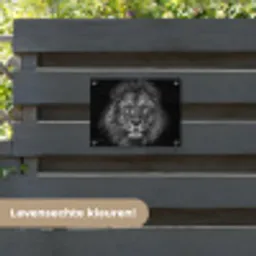 Leeuw - Dieren - Zwart - Wit tuinposter los doek klein -sfeer3