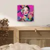 Vrouw - Portret - Abstract - Paars plexiglas 5mm klein -sfeer4
