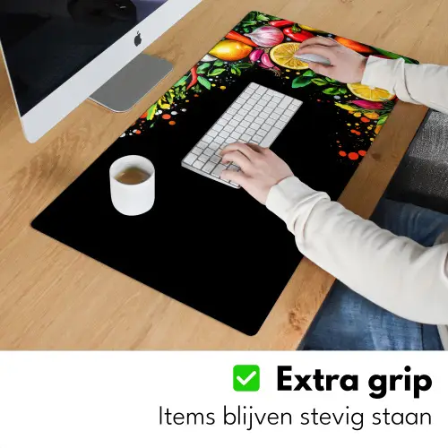 Citroenen - Peper - Kruiden - Graffiti - Verf - Abstract Muismat XXL klein -sfeer3