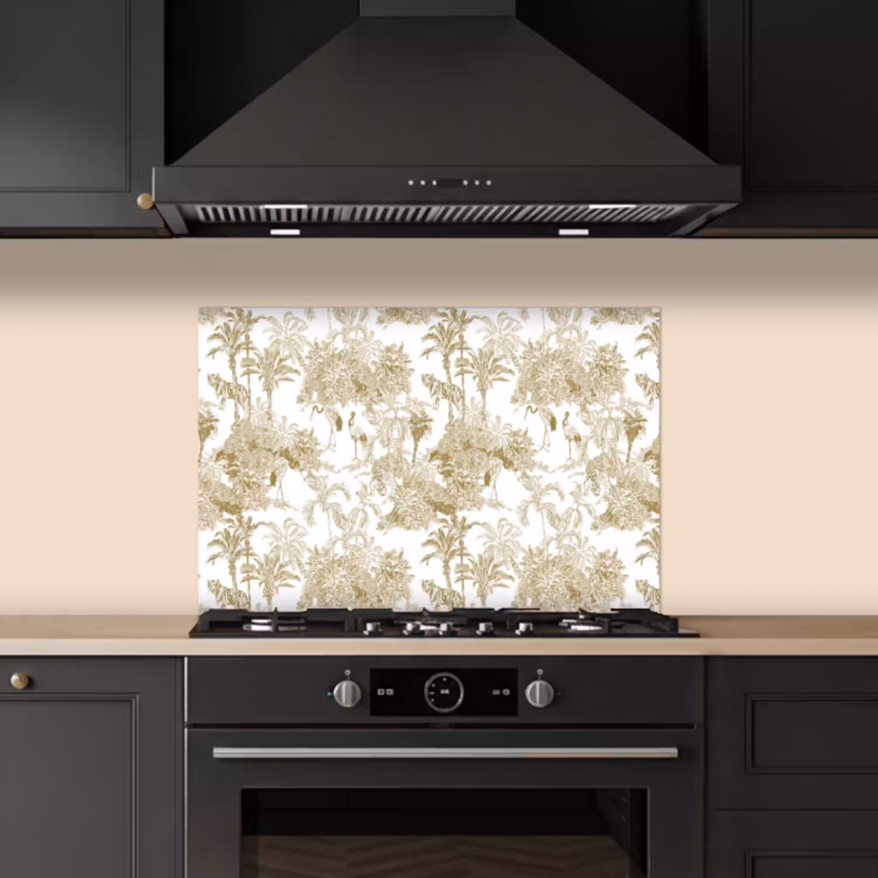 Tijger - Jungle - Vogel - Beige keuken achterwand spatscherm klein 900 -sfeer1