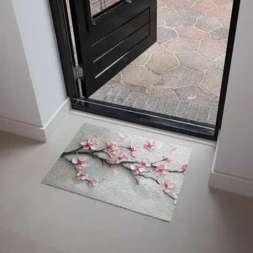 Bloesem - Kunstzinnig - Roze - Sakura Deurmat klein -sfeer5