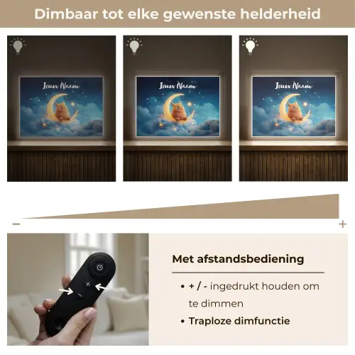 Knuffel - Monster - Maan - Wolken Light Box met batterij (Wandlamp kind) middel -USP_dimbaarNL