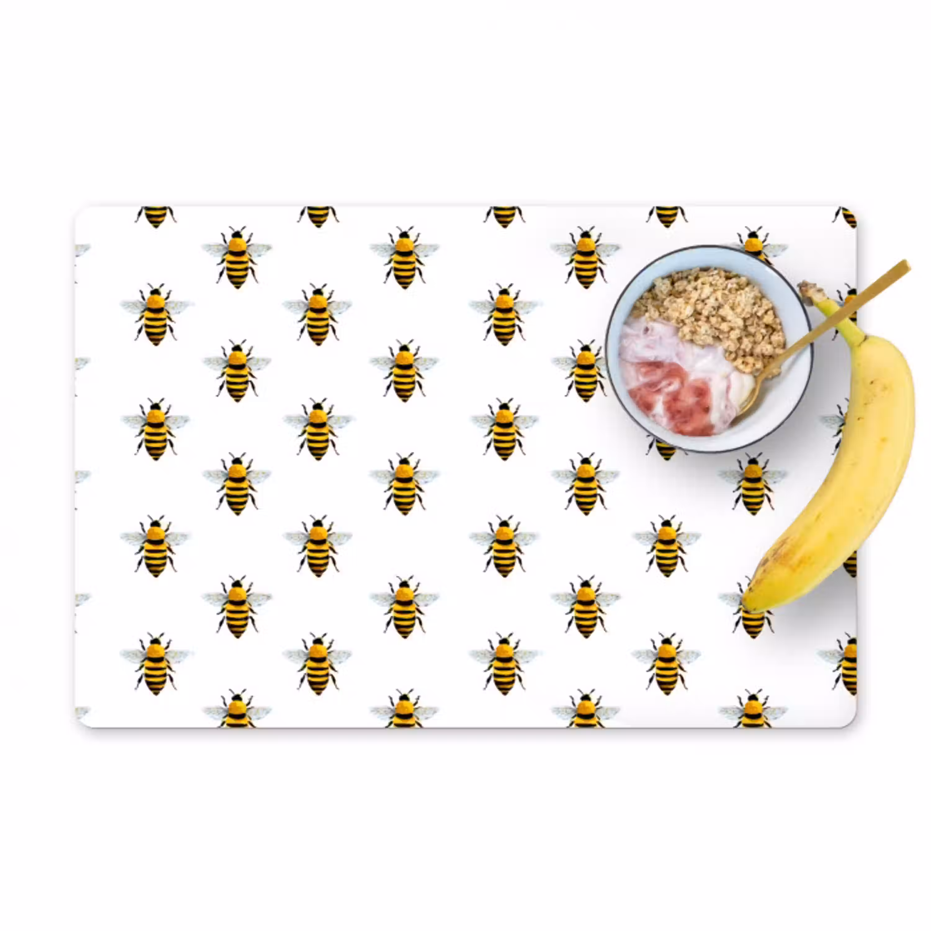 Bijen - Tijdloos - Wit Placemat vinyl groot 368 -zzzproduct_Kitchenyeah-website