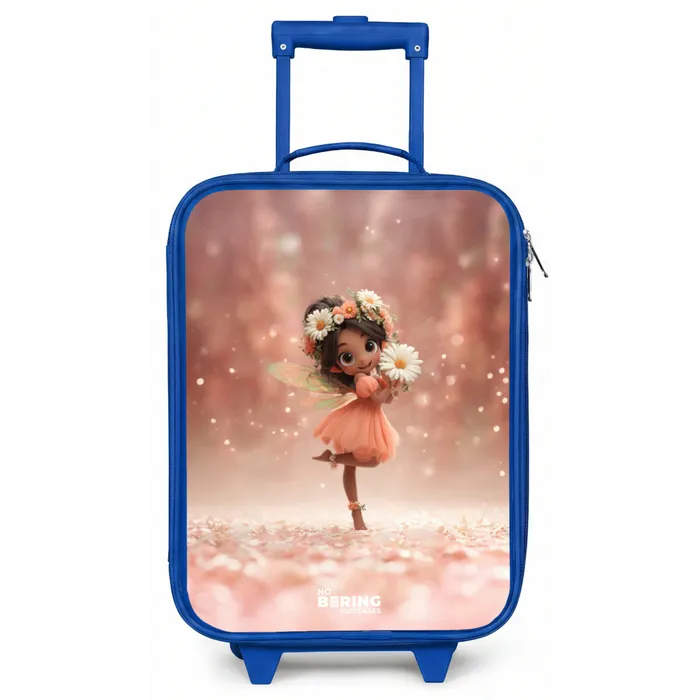 Fee met madeliefjes Kinderkoffer - Blauw klein -zz3dotto