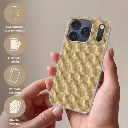 Patroon - Waaier -  Goud Telefoonhoesje iPhone 17 Pro klein 878 -sfeer3_NL