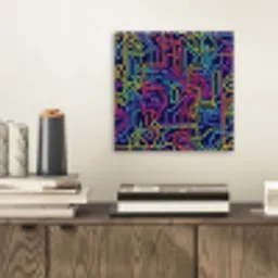 Retro - Abstract - Neon aluminium wit klein -sfeer1