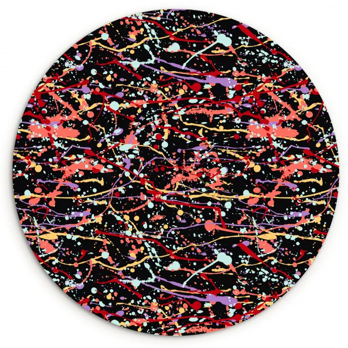 Spat - Abstract - Waterverf - Zacht Wandcirkel kunststof plaat 5mm dik klein 188 -3d