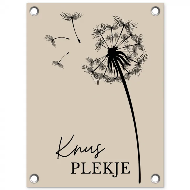 Knus Plekje met Paardenbloem tuinposter los doek klein -3d
