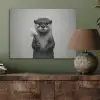 Otter - Wc-borstel - Bril - Zwart - Wit PET vilt klein -sfeer2