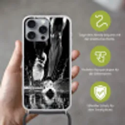 Hardloopschoenen - Rennen - Druppels - Zwart Hoesje iPhone 16 Pro Max met koord klein -sfeer2_DE