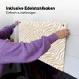 Zebra - Patroon - Beige Inductie beschemer met haakjes klein 777 -ky-ophangen-de