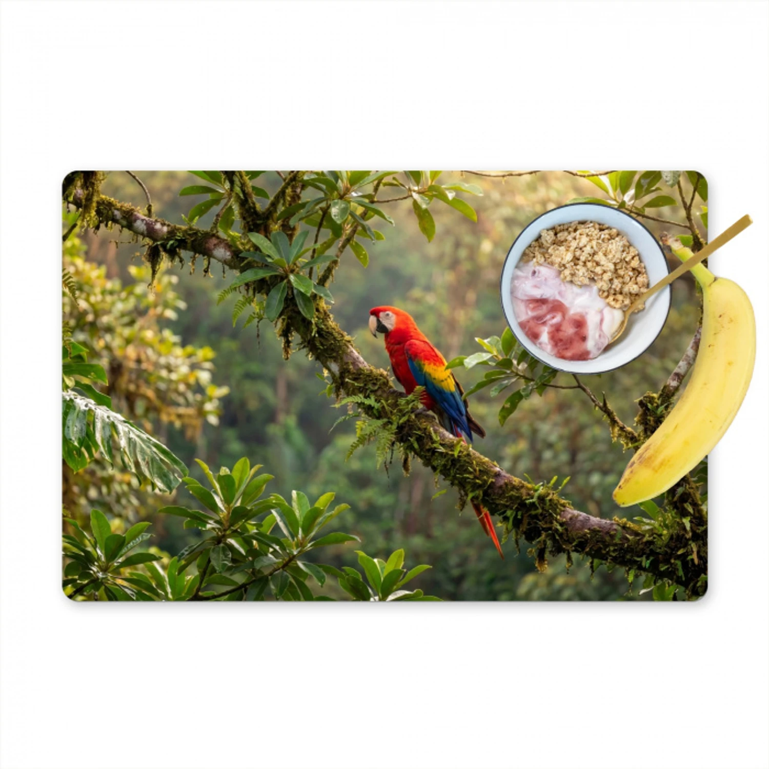Ara - Jungle - Rood Placemat vinyl groot -zzzproduct_Kitchenyeah-website