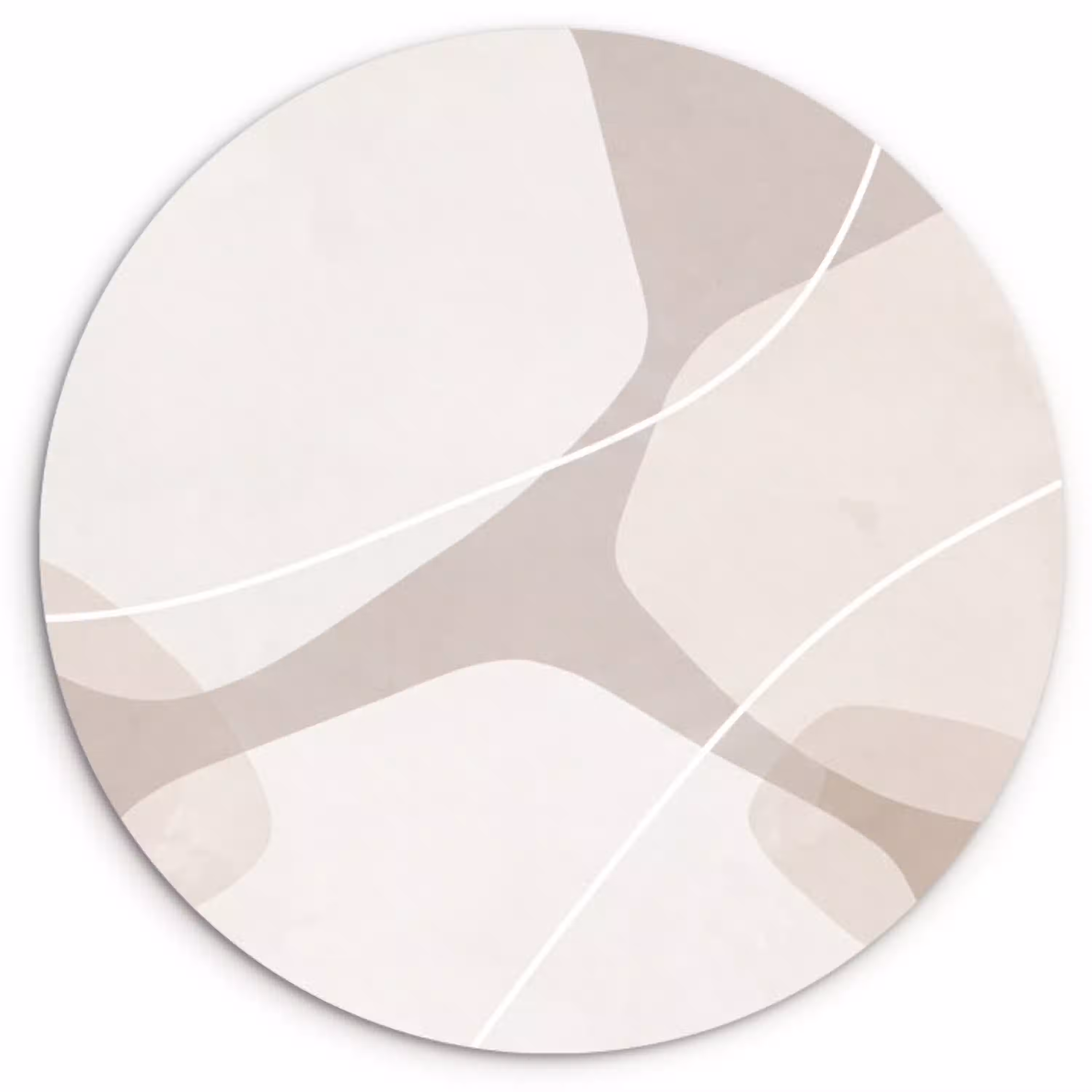 Abstract - Vormen - Beige Wandcirkel plexiglas klein -3d