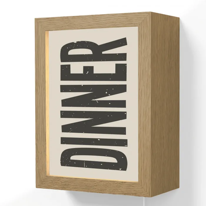 Eten - Vintage - Retro - Japandi Light Box met kabel (Wandlamp) klein -3d