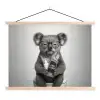 Koala - Bril - Toilet textielposter latten blank klein -3d