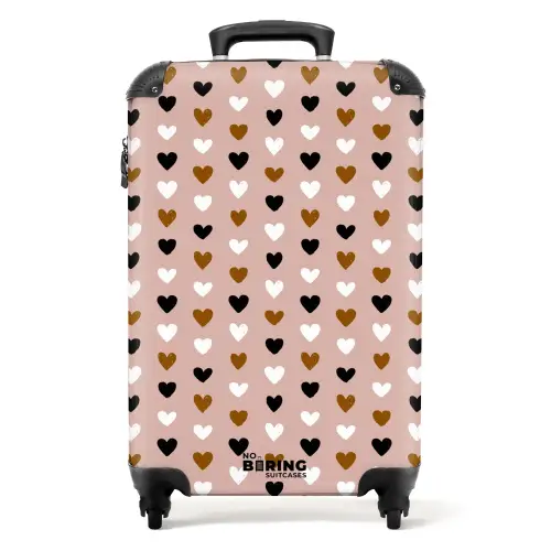 Driekleurige hartjesrijen NBS - Handbagage koffer - Kinderen Unisex middel -productfoto_recht