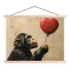 Street art - Chimpansee - Ballon - Graffiti - Banksy textielposter latten blank klein -3d