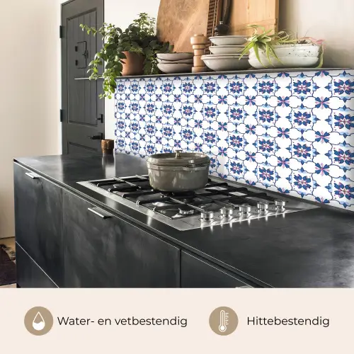 Modern - Patroon - Blauw - Roze keuken achterwand 2 middel 871 -usp_NL
