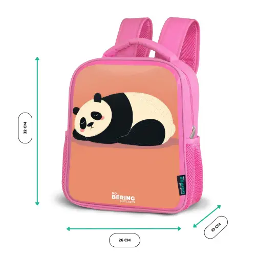 Panda - Slapen - Oranje Kinderrugzak - Roze middel -productfoto_formaten