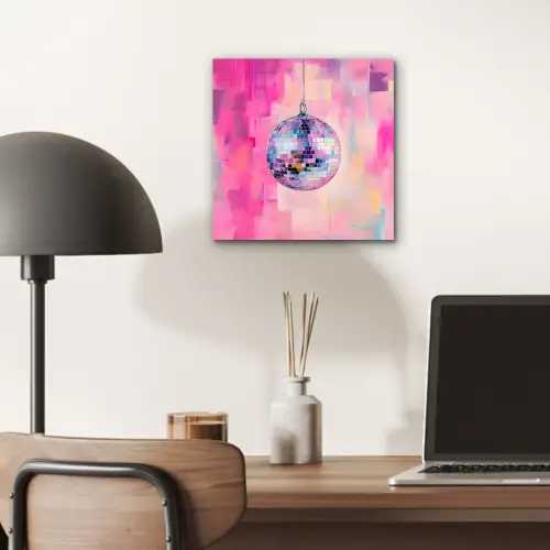 Discobal - Pink - Verf aluminium wit klein -sfeer5