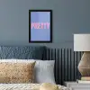 Pretty - Roze - Blauw - Golvend fotolijst zwart zonder passe partout klein -sfeer3