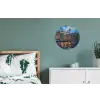 Grachten Amsterdam - Huizen - Stad - Kleurrijk Wandcirkel aluminium klein -slaapkamer