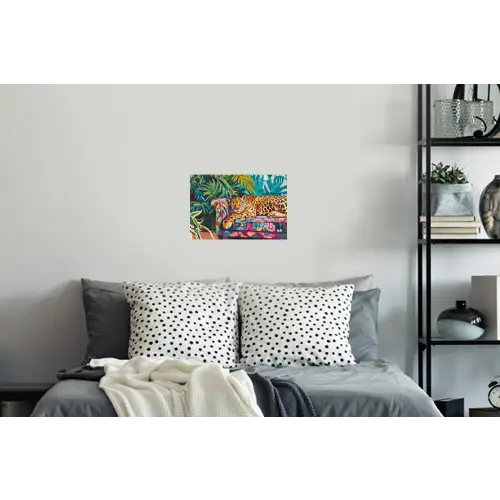 Luipaard - Kleurrijk - Tropisch Muursticker klein -slaapkamer