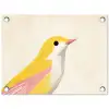 Vogel - Minimalistisch - Geel tuinposter los doek klein -3d