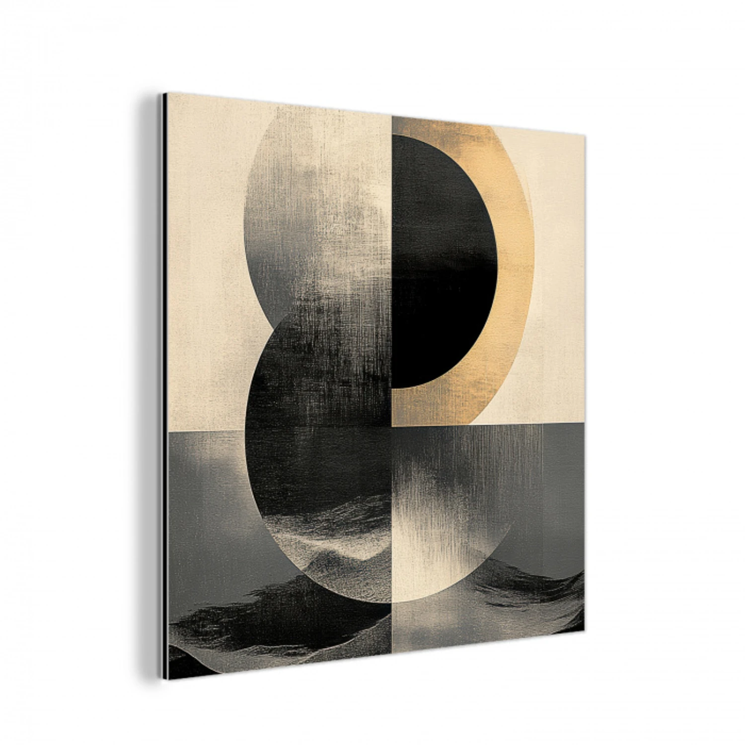 Cirkels - Schaduw - Abstract aluminium wit klein -3d