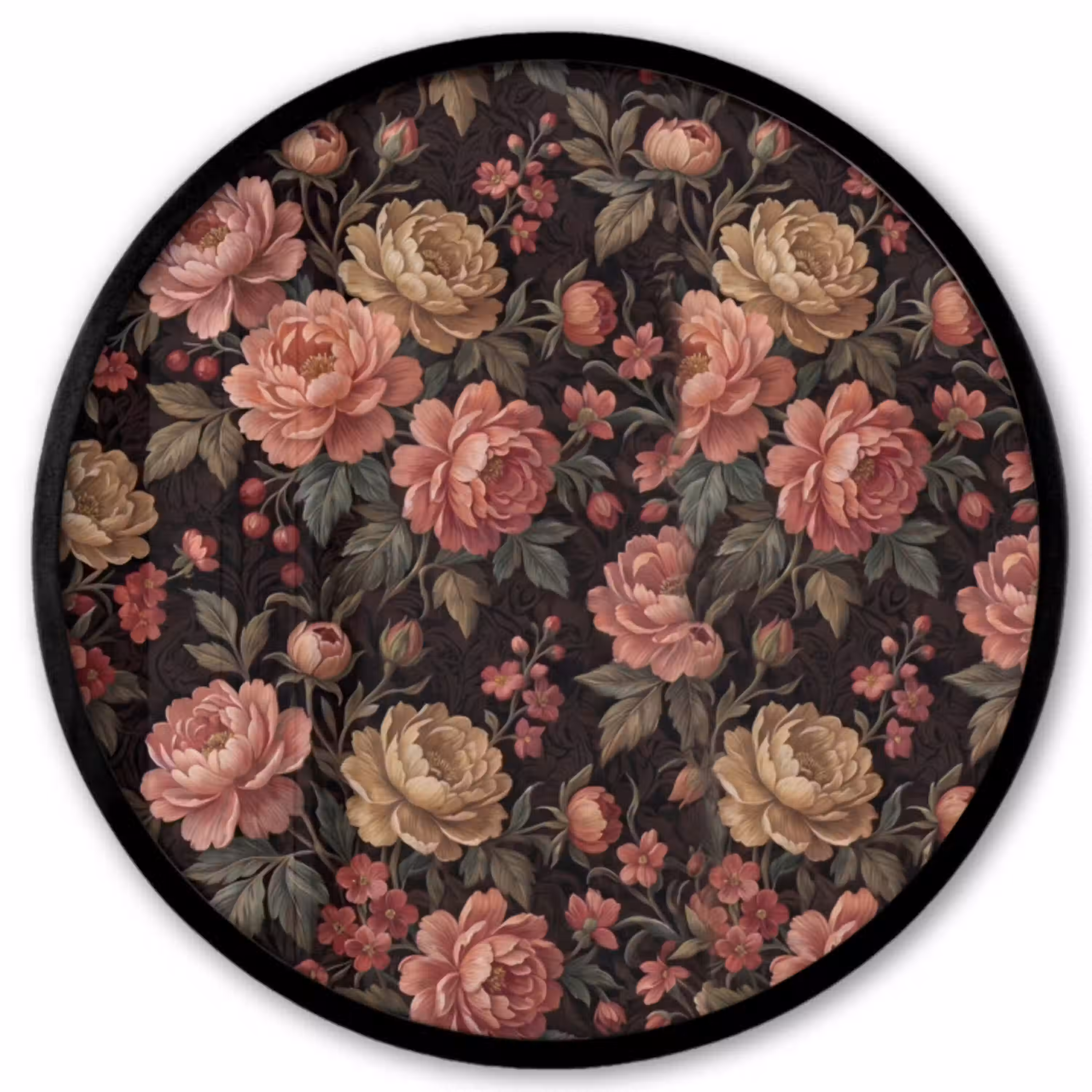 Bloemen - Patroon - Natuur - Vintage - Roze Fotolijst rond zonder passe partout klein -3d