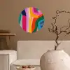 Abstract - Kleurrijk - Golven - Lijnen Wandcirkel behangsticker klein -sfeer1
