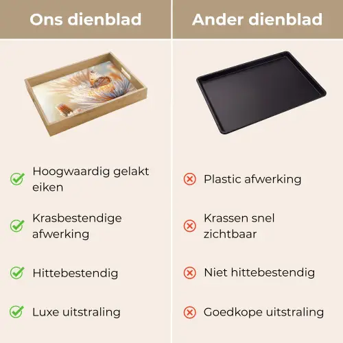 Vlinder - Bloem - Oranje Dienblad Rechthoek middel -USP_VergelijkingNL