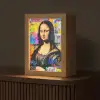 Graffiti - Neon - Mona Lisa - Kunst - Da Vinci Light Box met kabel (Tafellamp) klein -z3d_website