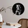 Vrouw - Cocktail - Chic Wandcirkel behangsticker klein -sfeer3