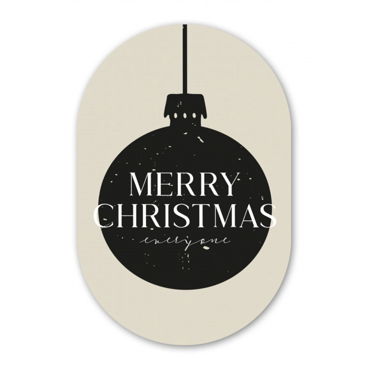Kerstballen - Japandi - Christmas - Zwarte kerstballen Wandcirkel Ovaal Glas middel -3d