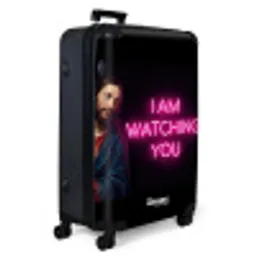 Man - Tekst - Neon NBS - Large koffer - Volwassenen Unisex groot -product1