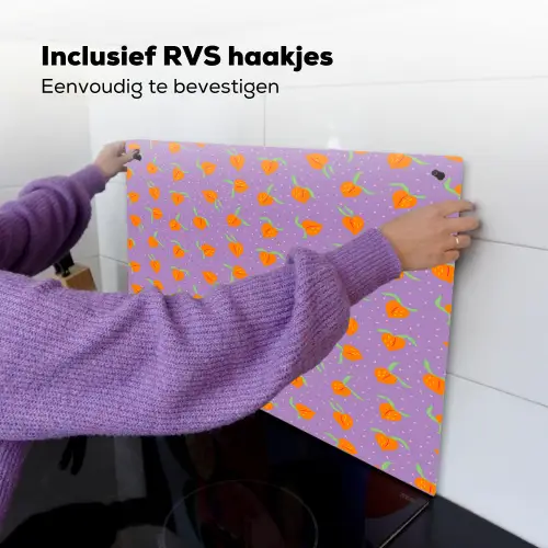 Paars - Oranje - Perzik Inductie beschemer met haakjes klein 777 -ky-ophangen-nl