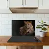 Wilde dieren - Panter - Portret - Zwart - Dieren keuken achterwand spatscherm klein -sfeer2