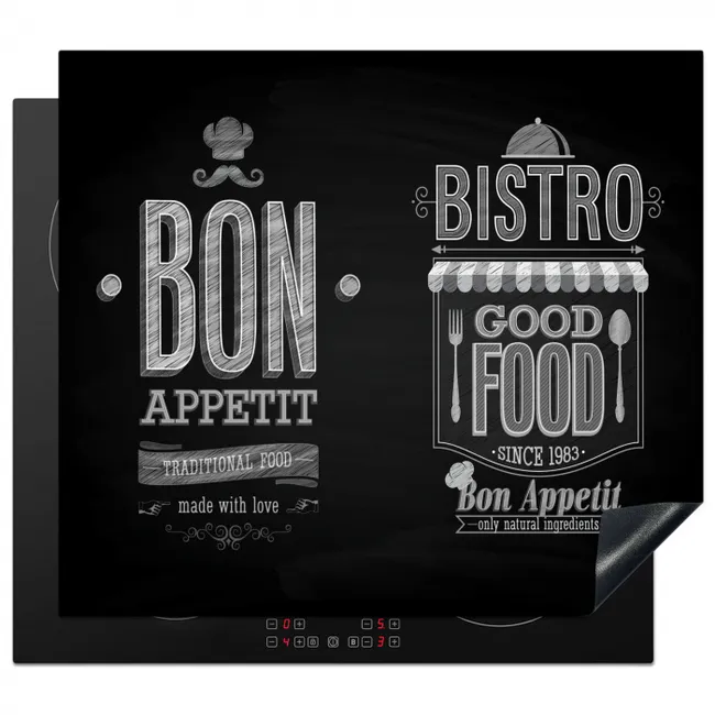 Bistro's Zwarte Bord Inductie beschermer vinyl 3mm middel -3d
