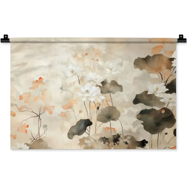 Wandkleed - Bloemen - Japandi - Wabi sabi
