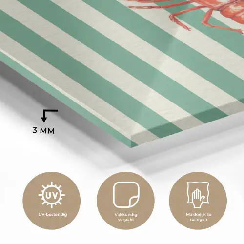 Kreeft - Strepen - Realistisch - Zomers plexiglas 5mm klein -sfeer2