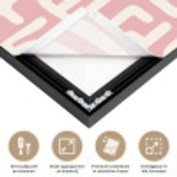 Doolhofpatroon - Roze - Wit - Abstract Textielframe zwart klein 947 -USP_feed_closeupNL